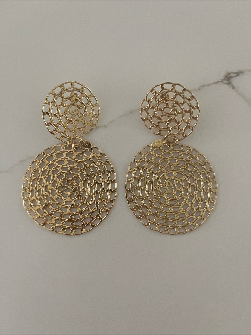 Gas Bijoux gold plated Onde Gourmette Earring
